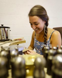 Cornish Jeweller, working on the bench