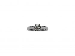 Platinum Engagament ring with own diamond on a white background