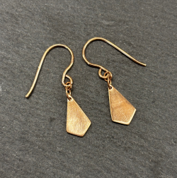 9ct Rose Gold Earrings Cornish Jewellery on slate background